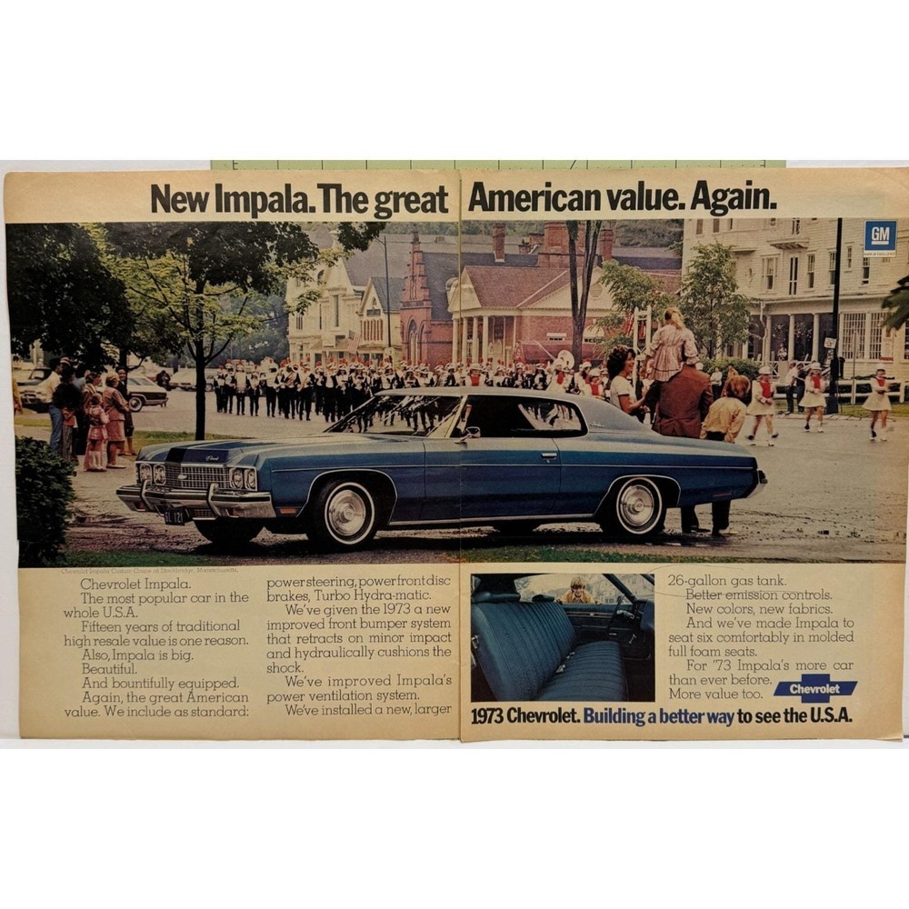 1973 Chevrolet Impala New Impala The Great‎ American Value Vintage Print Ad 1972